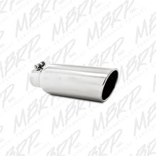 Load image into Gallery viewer, MBRP Universal Tip 4in OD 2.5in Inlet 12in Length Angled Cut Rolled End Clampless No-Weld T304 Steel Tubing MBRP