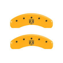 Load image into Gallery viewer, MGP 4 Caliper Covers Engraved Front RAM Engraved Rear RAMHEAD Yellow finish black ch Caliper Covers MGP