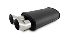 Load image into Gallery viewer, Vibrant Streetpower Flat Blk Muffler 9x5x15in Body 2.5in Inlet ID 3in Tip OD w/Dual DTM Tips Muffler Vibrant