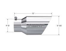 Load image into Gallery viewer, MBRP Universal Tip 6 O.D. Dual Wall Angled 4 inlet 12 length Steel Tubing MBRP