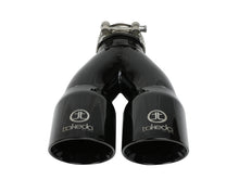 Load image into Gallery viewer, aFe Takeda 2.5in 304 Stainless Steel Clamp-on Exhaust Tip 2.5in Inlet 3in Dual Outlet - Black Tips aFe