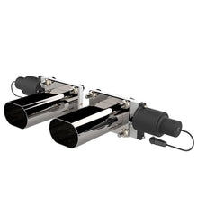 Load image into Gallery viewer, QTP Bolt-On QTEC Dual Low Profile Oval Electric Cutout Valves - Pair Exhaust Cutouts QTP