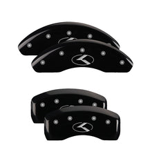 Load image into Gallery viewer, MGP 4 Caliper Covers Engraved Front & Rear Circle K/Kia Black finish silver ch Caliper Covers MGP