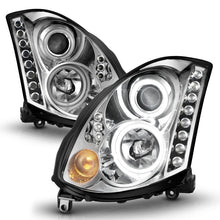 Load image into Gallery viewer, ANZO 2003-2007 Infiniti G35 Projector Headlights w/ Halo Chrome (CCFL) (HID Compatible) Headlights ANZO