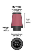 Load image into Gallery viewer, K&N Universal Air Filter 3-1/2in Flange / 5-1/2in Base / 4-1/2in Top / 6-1/2in Height Air Filters - Universal Fit K&N Engineering