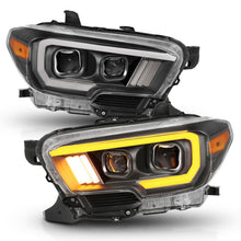 Load image into Gallery viewer, ANZO 2016-2017 Toyota Tacoma Projector Headlights w/ Plank Style Switchback Black w/ Amber w/ DRL Headlights ANZO