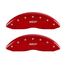 Load image into Gallery viewer, MGP 4 Caliper Covers Engraved Front & Rear MGP Red Finish Silver Characters 2015 BMW I8 Caliper Covers MGP