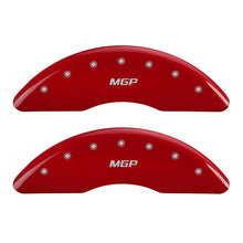 Load image into Gallery viewer, MGP 4 Caliper Covers Engraved Front & Rear MGP Red finish silver ch Caliper Covers MGP