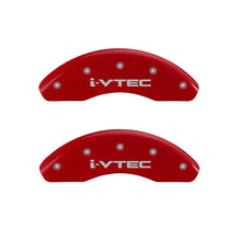 Load image into Gallery viewer, MGP 4 Caliper Covers Engraved Front & Rear i-Vtec Red finish silver ch Caliper Covers MGP