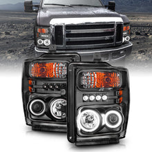Load image into Gallery viewer, ANZO 2008-2010 Ford F-250 Projector Headlights w/ Halo Black (CCFL) Headlights ANZO