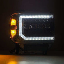 Load image into Gallery viewer, AlphaRex 14-18 GMC Sierra NOVA LED Proj Headlights Plnk Style Alpha Blk w/Activ Light/Seq Signal/DRL Headlights AlphaRex