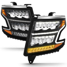Load image into Gallery viewer, ANZO 15-20 Chevy Tahoe/Suburban LED Light Bar Style Headlights Black w/Sequential w/DRL w/Amber Headlights ANZO