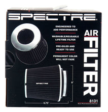 Load image into Gallery viewer, Spectre Adjustable Conical Air Filter 5-1/2in. Tall (Fits 3in. / 3-1/2in. / 4in. Tubes) - Black Air Filters - Universal Fit Spectre