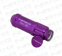 Load image into Gallery viewer, NRG 700 Series M12 X 1.25 Steel Lug Nut w/Dust Cap Cover Set 21 Pc w/Locks & Lock Socket - Purple Lug Nuts NRG