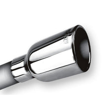 Load image into Gallery viewer, Borla 2.25in Inlet 3.19in Round Rolled Angle Cut Outlet x 5in Long Embossed Tip Tips Borla