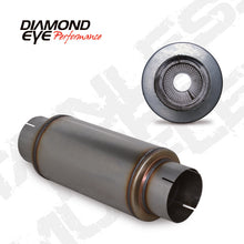 Load image into Gallery viewer, Diamond Eye MFLR 5inID SGL IN/SGL OUT 7inDIA X 14in BODY 20in LENGTH PERF SLOTTED ENDS 409 SS Muffler Diamond Eye Performance