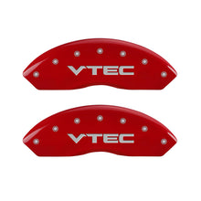 Load image into Gallery viewer, MGP 4 Caliper Covers Engraved Front & Rear Vtech Red finish silver ch Caliper Covers MGP