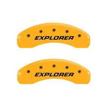 Load image into Gallery viewer, MGP 4 Caliper Covers Engraved Front & Rear Explorer/2011 Yellow Finish Black Char 2006 Ford Explorer Caliper Covers MGP