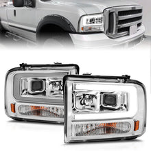 Load image into Gallery viewer, ANZO 99-04 Ford F250/F350/F450/Excursion (excl 99) Projector Headlights - w/Light Bar Chrome Housing Headlights ANZO