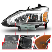 Load image into Gallery viewer, ANZO 13-15 Nissan Altima (w/o Factory HID Bulbs) Projector Headlights - w/ Light Bar Chrome Housing Headlights ANZO
