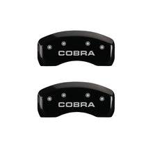 Load image into Gallery viewer, MGP 4 Caliper Covers Engraved Front & Rear Cobra Black finish silver ch Caliper Covers MGP