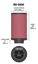 Load image into Gallery viewer, K&N Filter Universal Rubber Filter 5in Flange ID / 6.5in OD / 10in Height Air Filters - Universal Fit K&N Engineering