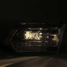 Load image into Gallery viewer, AlphaRex 09-18 Dodge Ram 2500 LUXX LED Proj Headlights Plank Style Black w/Activ Light/DRL Headlights AlphaRex