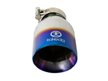 Load image into Gallery viewer, aFe Takeda 304 Stainless Steel Clamp-On Exhaust Tip 2.5in Inlet / 4in Outlet - Blue Flame Tips aFe