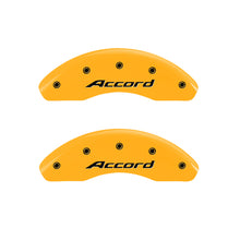 Load image into Gallery viewer, MGP 4 Caliper Covers Engraved Front Accord Engraved Rear Accord Yellow finish black ch Caliper Covers MGP