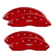 Load image into Gallery viewer, MGP 4 Caliper Covers Engraved Front & Rear MGP Red finish silver ch Caliper Covers MGP