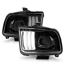 Load image into Gallery viewer, ANZO 05-09 Ford Mustang (w/Factory Halogen HL Only) Projector Headlights w/Light Bar Black Housing Headlights ANZO