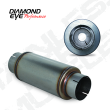Load image into Gallery viewer, Diamond Eye MFLR 5inID SGL IN/SGL OUT 7inDIA X 14in BODY 20in LENGTH PERF SLOTTED ENDS 409 SS Muffler Diamond Eye Performance