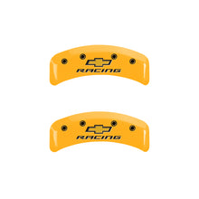 Load image into Gallery viewer, MGP 4 Caliper Covers Engraved F & R Chevy Racing Yellow Finish Black Char 1988 Chevrolet Corvette Caliper Covers MGP