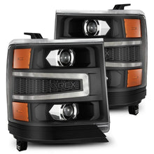Load image into Gallery viewer, AlphaRex 16-18 Chevy 1500HD LUXX LED Proj Headlights BK w/Seq Actvn Light / SeqSig (Req PN 810023) Headlights AlphaRex