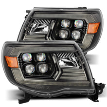 Load image into Gallery viewer, AlphaRex 05-11 Toyota Tacoma NOVA LED Projector Headlights Plank Style Black w/Activation Light/DRL Headlights AlphaRex