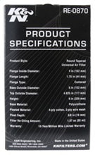 Load image into Gallery viewer, K&N Universal Rubber Filter 4inch FLG / 6inch OD-B / 4-5/8inch OD-T / 9inch H Air Filters - Universal Fit K&N Engineering