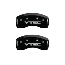 Load image into Gallery viewer, MGP 4 Caliper Covers Engraved Front & Rear Vtech Black finish silver ch Caliper Covers MGP