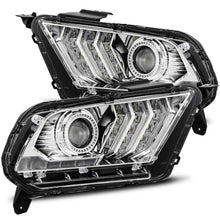 Load image into Gallery viewer, AlphaRex 10-12 Ford Mustang PRO-Series Projector Headlights Plank Style Chrome w/Top/Bottom DRL Headlights AlphaRex