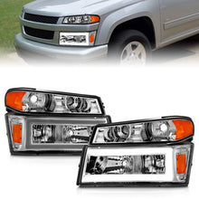 Load image into Gallery viewer, ANZO 04-12 GM Colorado/Canyon/I-Series Crystal Headlights - w/ Light Bar Chrome Housing 4pcs Headlights ANZO