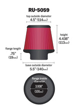 Load image into Gallery viewer, K&N Universal Clamp-On Air Filter 3-15/16in FLG / 5-1/2in B / 4-1/2in T / 4-7/16in H Air Filters - Universal Fit K&N Engineering