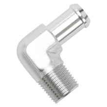 Load image into Gallery viewer, Edelbrock Hose End 90-Deg 1/2In NPT to 5/8In Barb Clear Anodize Fittings Edelbrock