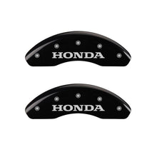 Load image into Gallery viewer, MGP 4 Caliper Covers Engraved Front & Rear Honda Black finish silver ch Caliper Covers MGP