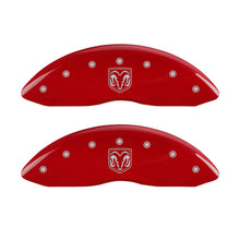 Load image into Gallery viewer, MGP 4 Caliper Covers Engraved Front RAM Engraved Rear RAMHEAD Red finish silver ch Caliper Covers MGP