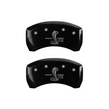 Load image into Gallery viewer, MGP Rear set 2 Caliper Covers Engraved Rear GT500 Shelby & Cobra Black finish silver ch Caliper Covers MGP