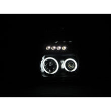 Load image into Gallery viewer, ANZO 2008-2010 Ford F-250 Projector Headlights w/ Halo Black (CCFL) Headlights ANZO