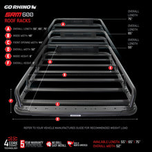 Load image into Gallery viewer, Go Rhino Universal 65in SRM 600 Basket Style Rack - Textured black Roof Baskets Go Rhino
