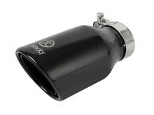 Load image into Gallery viewer, aFe Takeda 304 Stainless Steel Clamp-On Exhaust Tip 2.5in.Inlet / 4in Outlet - Black Tips aFe