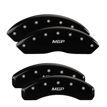 Load image into Gallery viewer, MGP 4 Caliper Covers Engraved Front & Rear MGP Black finish silver ch Caliper Covers MGP