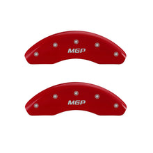 Load image into Gallery viewer, MGP Front set 2 Caliper Covers Engraved Front MGP Red finish silver ch Caliper Covers MGP