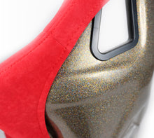 Load image into Gallery viewer, NRG FRP Bucket Seat ULTRA Edition - Large (Red Alcantara/Gold Glitter Back) Race Seats NRG